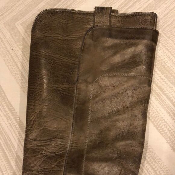 Frye Grey Distressed Paige Tall Pull-on Boots - Picture 2 of 8